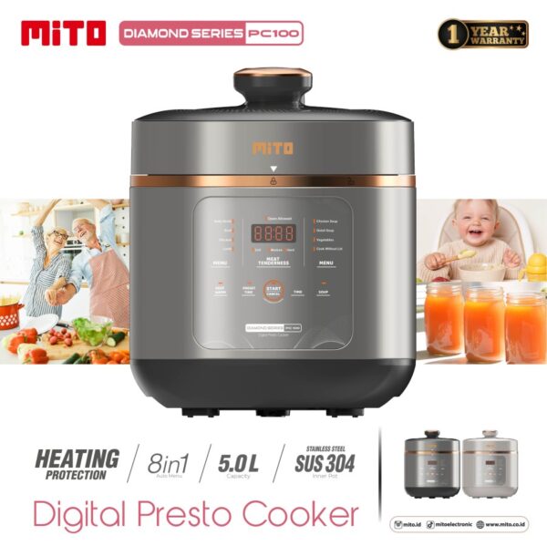 MITO PC100 Digital Pressure Cooker Grey