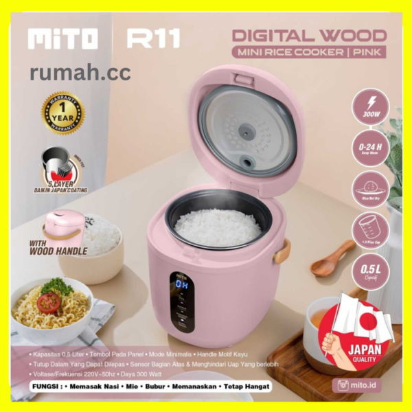 Mito R11 Pink Digital Mini Rice Cooker 0.2 Liter